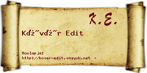 Kövér Edit névjegykártya